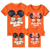 Family Matching Clothing Top Parent-kids Cartoon Mice Castle Sunglass Family T-shirts