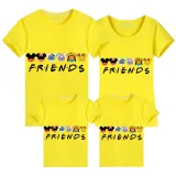 Family Matching Clothing Top Parent-kids Cartoon Mice&Dogs Friends Family T-shirts