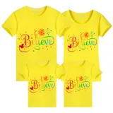 Family Matching Clothing Top Parent-kids Rainbow Believe Family T-shirts