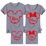 Family Matching Clothing Top Parent-kids Cartoon Mice Heart Family T-shirts