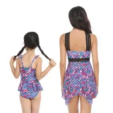 Matching Family Swimsuit Mom and Me Mermaids Crossing Halter Bikini Swimwear