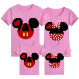 Family Matching Clothing Top Parent-kids Cartoon Mice Heart Family T-shirts