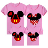 Family Matching Clothing Top Parent-kids Cartoon Mice Heart Family T-shirts