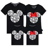 Family Matching Clothing Top Parent-kids Cartoon Mice Heart Family T-shirts