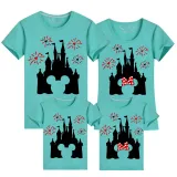 Family Matching Clothing Top Parent-kids Cartoon Mice Castle Family T-shirts