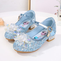 Girls Sequins Princess Soft Soles Rough Heel Dress Crystal Shoes