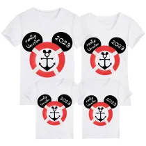 Family Matching Clothing Top Parent-kids Cartoon Mice Cruise Family Vacation 2023 Family T-shirts