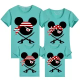 Family Matching Clothing Top Parent-kids Cartoon Mice Pirate Family T-shirts