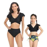 Matching Family Swimsuit Mom and Me Ruffle Hight Waist Tankini Bikini Set Swimwear