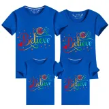 Family Matching Clothing Top Parent-kids Rainbow Believe Family T-shirts