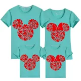 Family Matching Clothing Top Parent-kids Cartoon Mice Heart Family T-shirts
