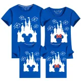 Family Matching Clothing Top Parent-kids Cartoon Mice Castle Family T-shirts
