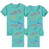 Family Matching Clothing Top Parent-kids Our First Trip 2023 Family T-shirts