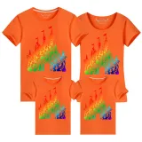 Family Matching Clothing Top Parent-kids Rainbow Castle Family T-shirts