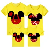 Family Matching Clothing Top Parent-kids Cartoon Mice Heart Family T-shirts
