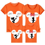 Family Matching Clothing Top Parent-kids Cartoon Mice Heart 2023 Family T-shirts