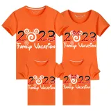 Family Matching Clothing Top Parent-kids Cartoon Mice 2023 Family Vacation Family T-shirts