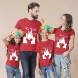 Family Matching Clothing Top Parent-kids Cartoon Mice Castle Family T-shirts