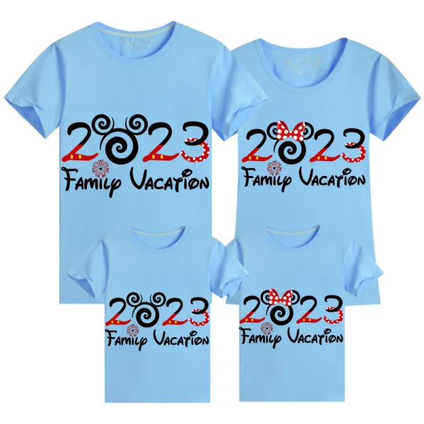 Family Matching Clothing Top Parent-kids Cartoon Mice 2023 Family Vacation Family T-shirts