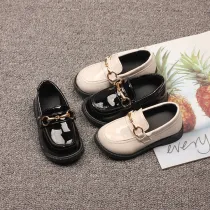 Girls Soft Soled Low Heel Patent Leather Loafers Shoes Uniform Dress Shoes
