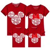 Family Matching Clothing Top Parent-kids Cartoon Mice Heart Family T-shirts