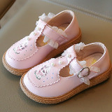 Kids Girl Soft Rubber Flats Lace Princess Dress Shoes
