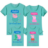 Family Matching Clothing Top Custom Name Birthday Party Celebration For Boys Cartoon Piggy Family T-shirts