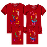Family Matching Clothing Top Parent-kids Cartoon Mice Rainbow Family T-shirts