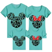 Family Matching Clothing Top Parent-kids Cartoon Mice Print Family T-shirts