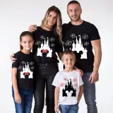Family Matching Clothing Top Parent-kids Cartoon Mice Castle Family T-shirts