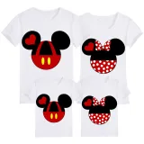 Family Matching Clothing Top Parent-kids Cartoon Mice Heart Family T-shirts