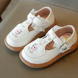 Kids Girl Soft Rubber Flats Lace Princess Dress Shoes