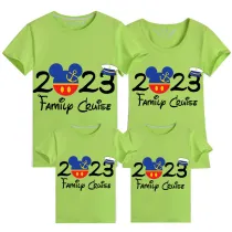 Family Matching Clothing Top Parent-kids Cartoon Mice 2023 Family Cruise Family T-shirts