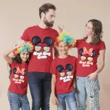 Family Matching Clothing Top Parent-kids Cartoon Mice Castle Sunglass Family T-shirts