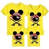 Family Matching Clothing Top Parent-kids Cartoon Mice Pirate Family T-shirts