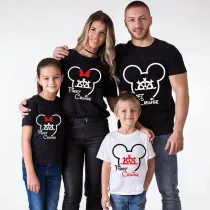 Family Matching Clothing Top Parent-kids Cartoon Mice First Cruise Family T-shirts