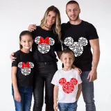 Family Matching Clothing Top Parent-kids Cartoon Mice Heart Family T-shirts