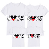 Family Matching Clothing Top Parent-kids Cartoon Mice Love Family T-shirts