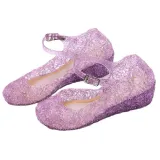 Kid Girls Sequins Hollow Out Jelly Non-slip Flats Shoes