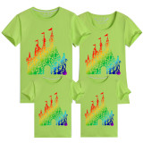 Family Matching Clothing Top Parent-kids Rainbow Castle Family T-shirts