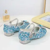 Girls Princess Glitter Sequins Crystal Gems Soft Soled Flat Dress Shoes