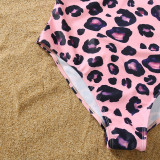 Matching Family Swimsuit Swimsuit Pink Leopard Swim Trunks and Ruffle Pink Bikini One Piece Swimwear