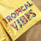 Matching Family Swimsuit Tropical Vibes Trunks and Bikini One Piece Yellow Swimwear