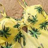 Matching Family Suit Hawaii Coconut Tree Beach Ruffle Swimsuit