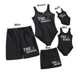 Matching Family Swimsuit The Originai  Swim Trunks and Girl Remix Bikini Black Swimwear