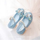 Girls Princess Glitter Sequins Butterfly Mary Jane Low Heel Dress Shoes
