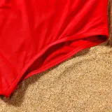 Matching Family Swimsuit Icecream Prints Red Swim Trunks and Padded Monokini Bikini Set Swimwear