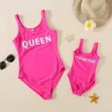 Matching Family Swimsuit White King Prince Swim Trunks and Queen Princess Bikini Swimwear