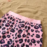 Matching Family Swimsuit Swimsuit Pink Leopard Swim Trunks and Ruffle Pink Bikini One Piece Swimwear