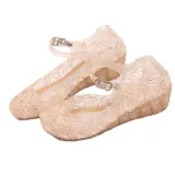 Kid Girls Sequins Hollow Out Jelly Non-slip Flats Shoes